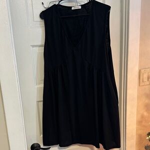 Black V-Neck Mini Dress
